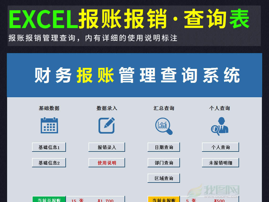 财务报账管理系统费用报销单表格excel