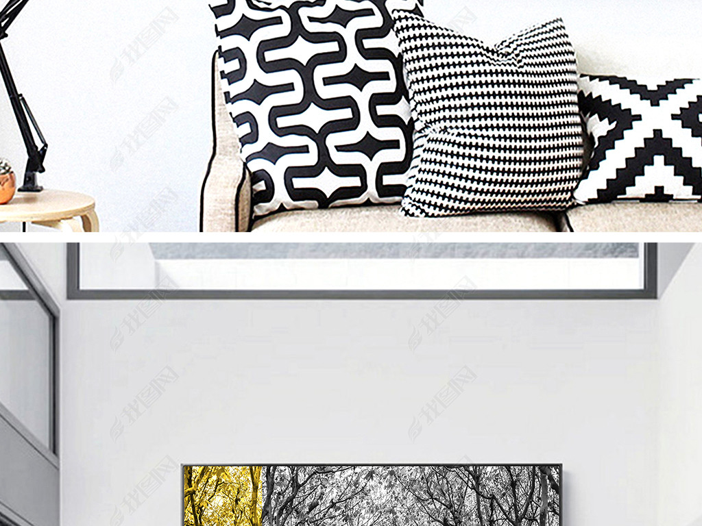 装饰画黑白简单好看 jpg