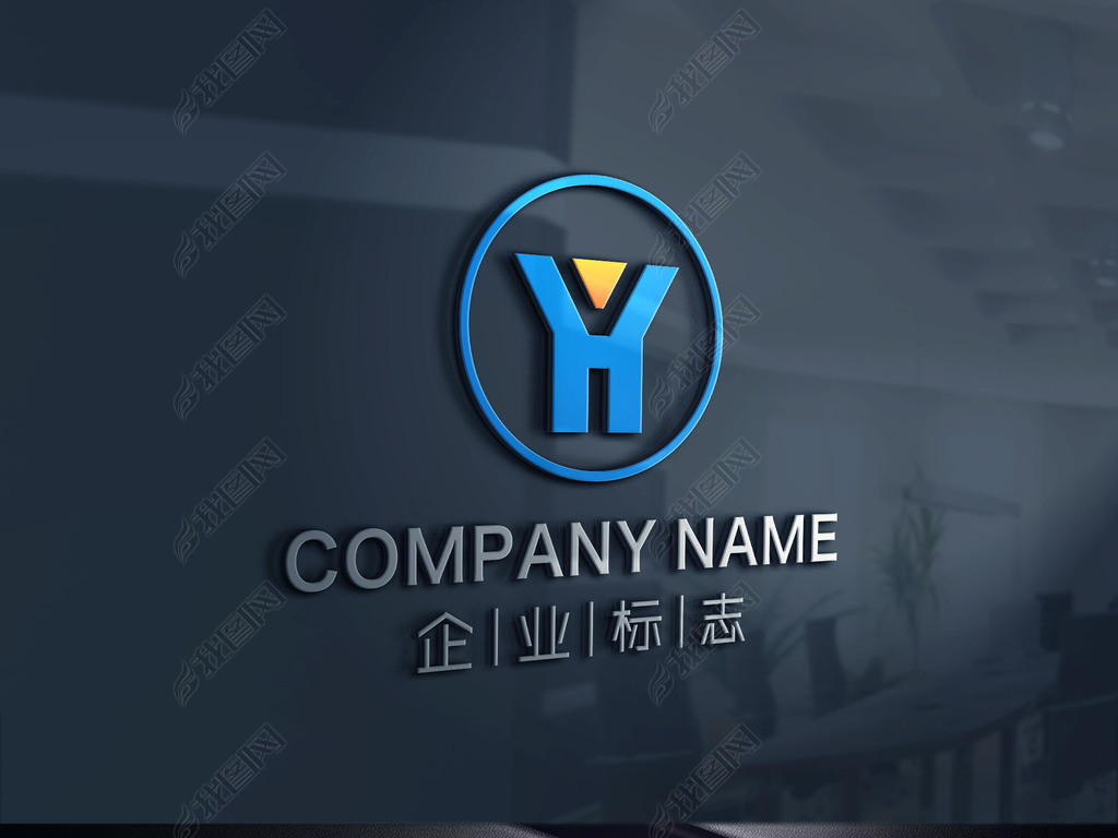 yh字母logo设计hy标志