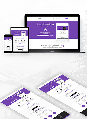 紫色服装行业网站模板图片设计素材 高清psd下载 1.37MB 企业官网大全 