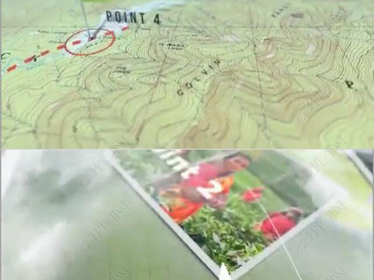 创意地图路径动画标记景点切换图片旅游模板