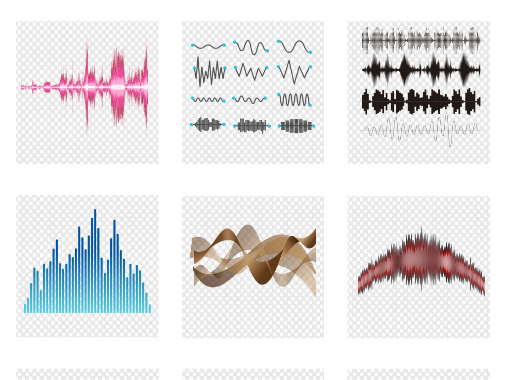 各种声波图案声音波形免抠png透明素材