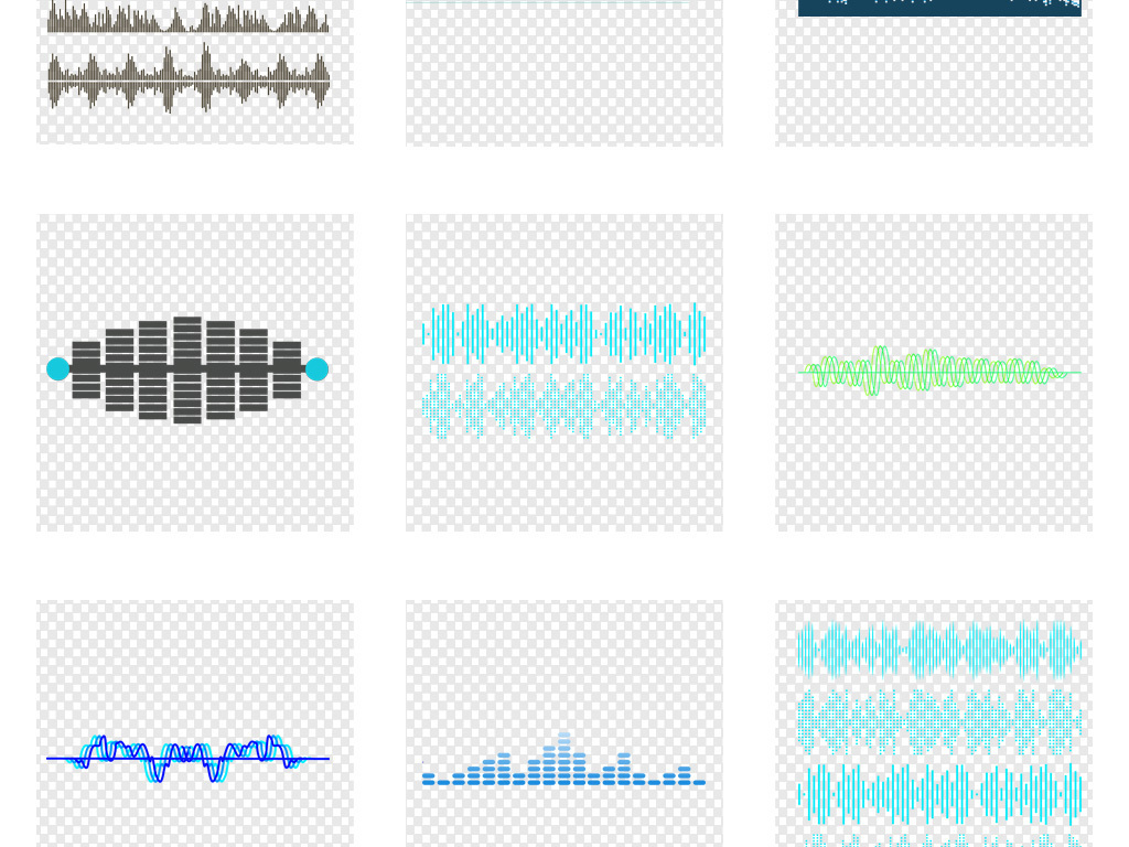 各种声波图案声音波形免抠png透明素材