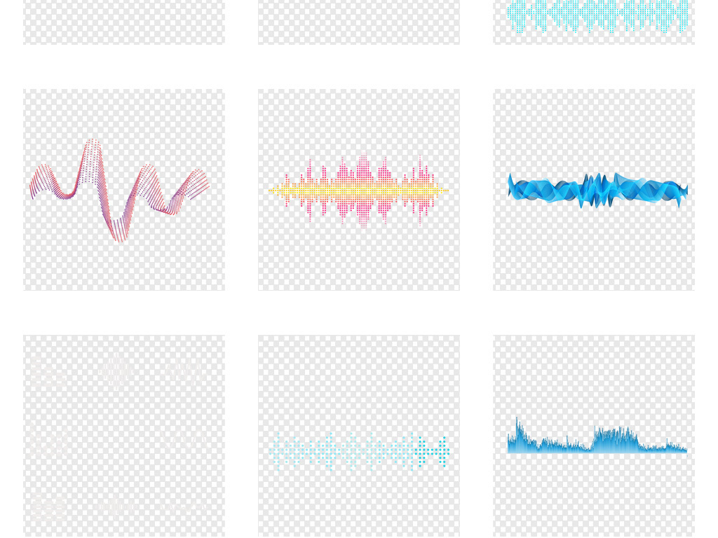 各种声波图案声音波形免抠png透明素材