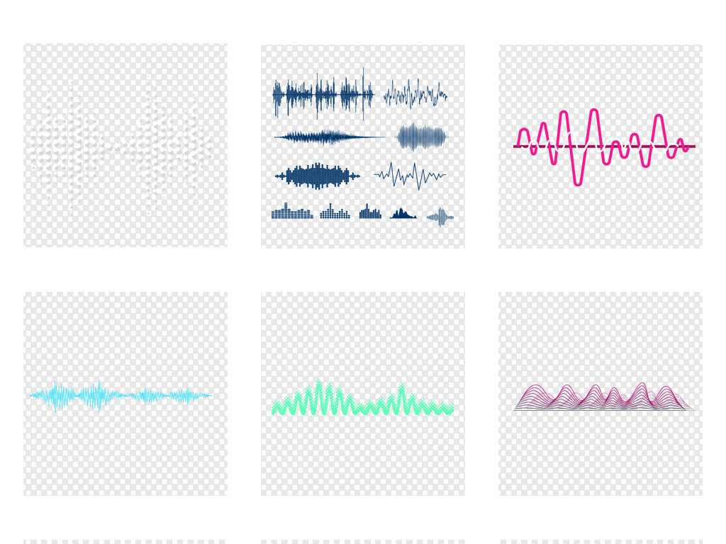 各种声波图案声音波形免抠png透明素材