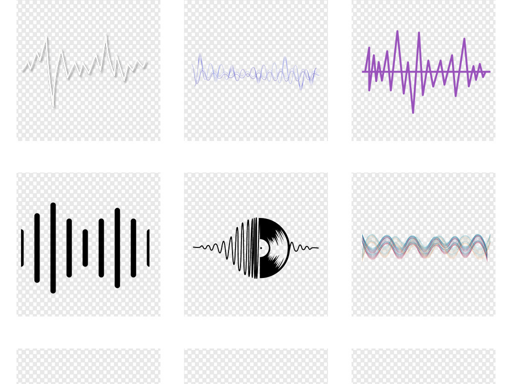 各种声波图案声音波形免抠png透明素材
