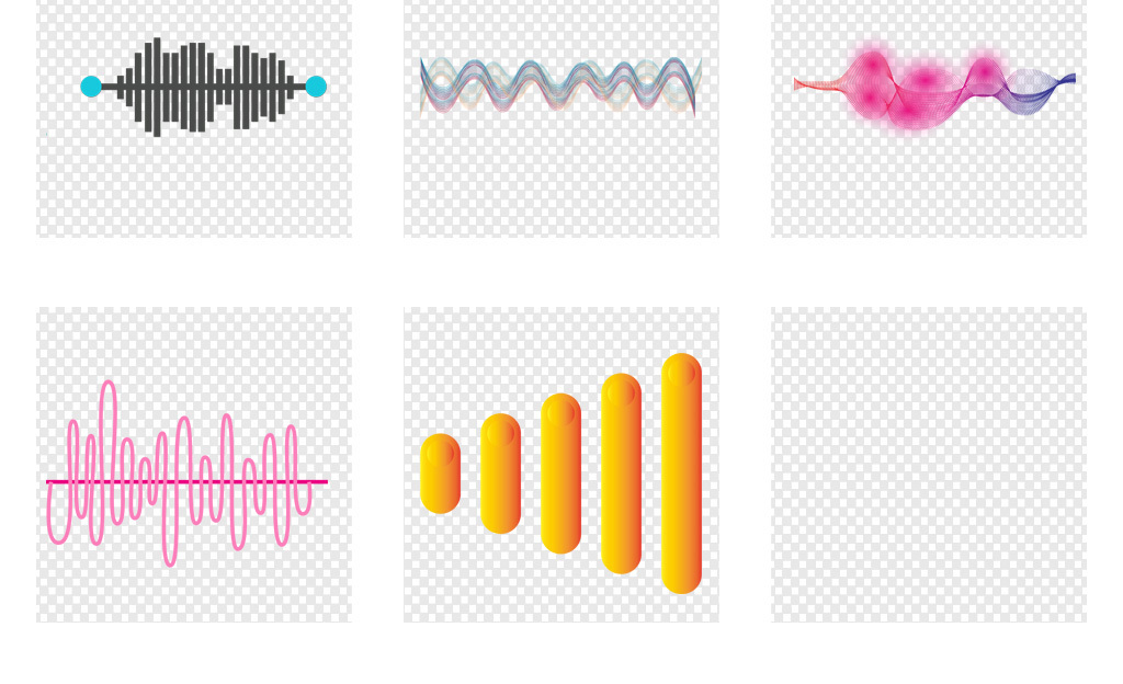 各种声波图案声音波形免抠png透明素材