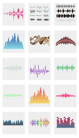 各种声波图案声音波形免抠png透明素材