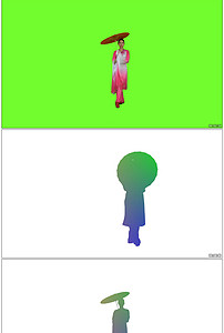 凤凰于飞伞舞绿屏抠像背景视频素材模板_高清