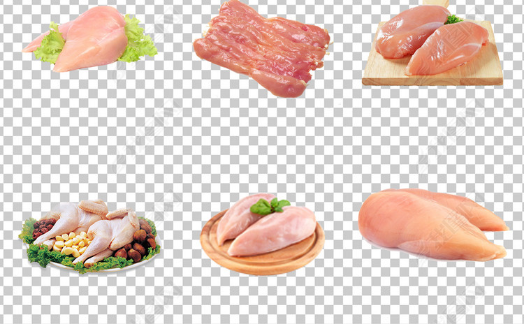 0717鸡肉新鲜鸡胸肉鸡肉块鸡胸脯肉免抠素材