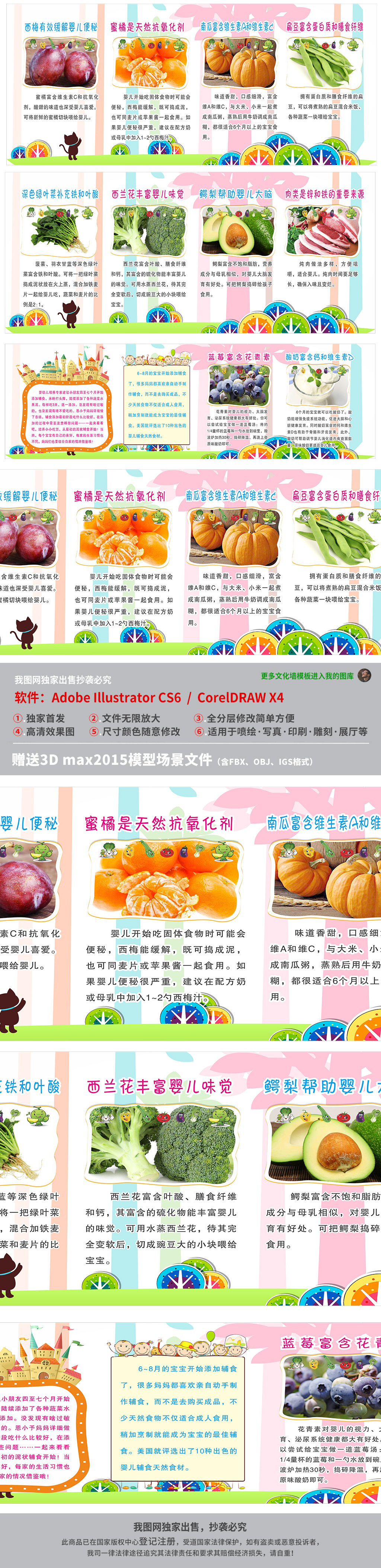 中小学幼儿食谱图文介绍学校文化墙广告墙绘