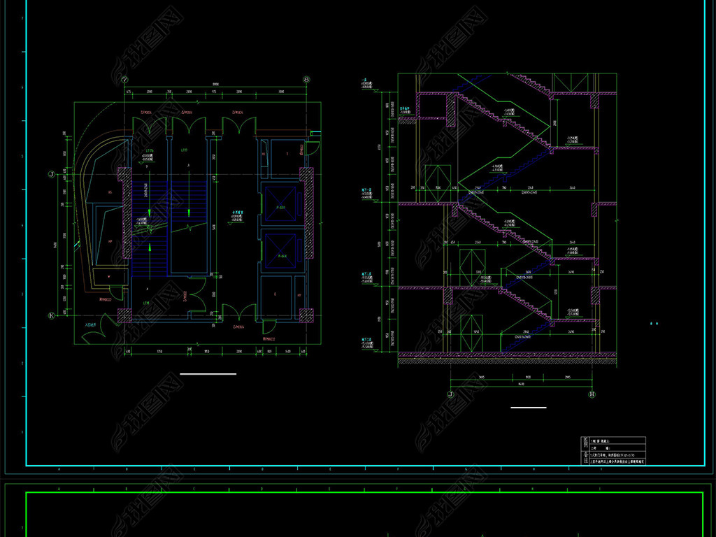 CAD250ײĻǽ˫ҵ칫ۺ彨ʩͼ