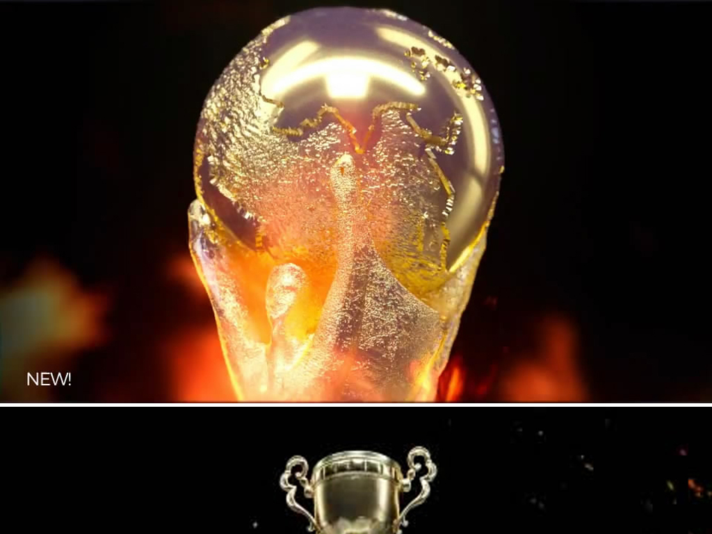世界杯足球金色颁奖奖杯视频片头模板