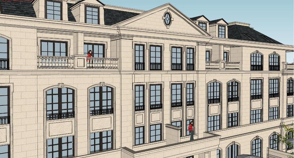 精品古典风格欧式多层住宅别墅建筑su模型