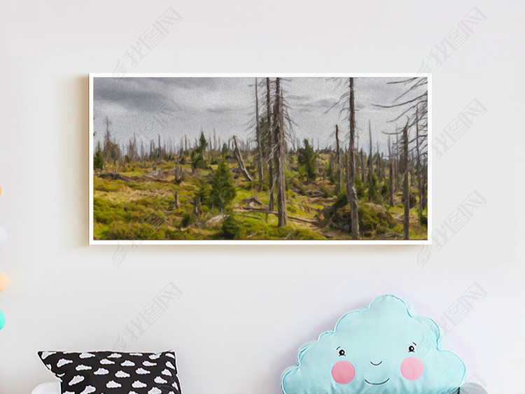 北欧高档大气抽象艺术无框画手绘油画简约装饰画