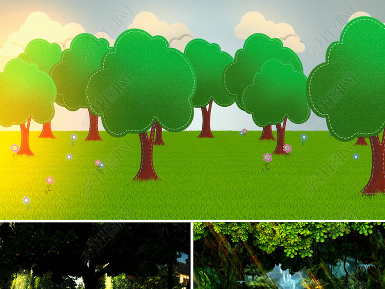 幼儿园大班童话剧森林小卫士表演背景led视频