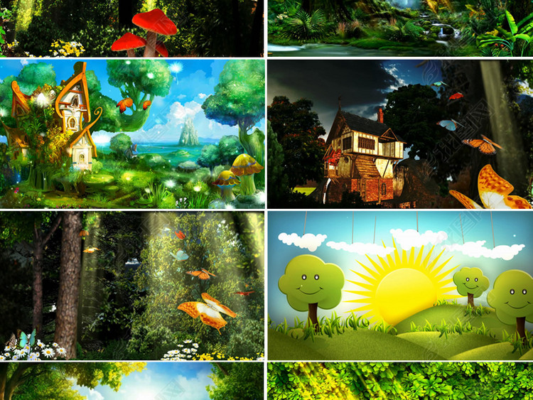 幼儿园大班童话剧森林小卫士表演背景led视频