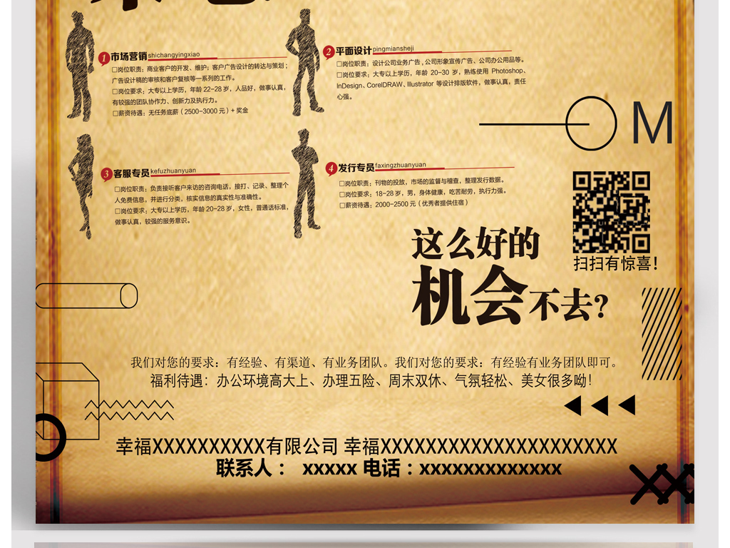 招聘格式范文_公司招聘海报设计模版CDR素材免费下载 红动中国