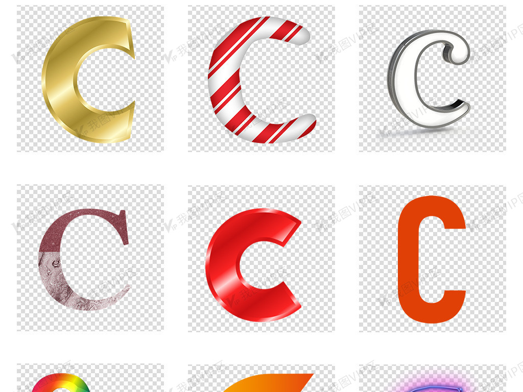 设计元素 字体效果 其他 创意字母艺术字字母c设计透明免扣 原创设计
