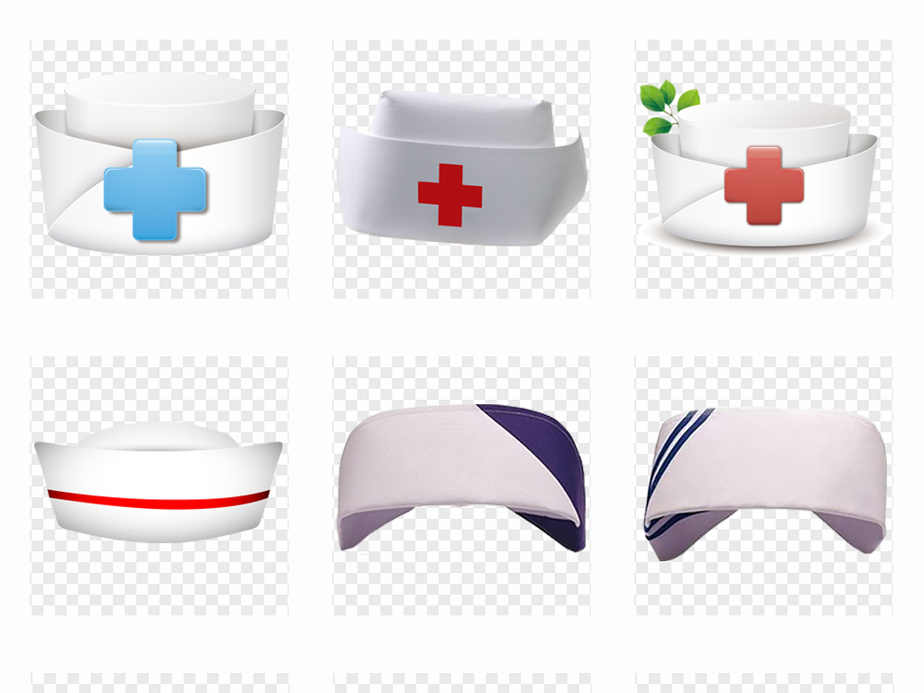 可爱卡通医院护士帽手绘医疗白衣天使护士帽背