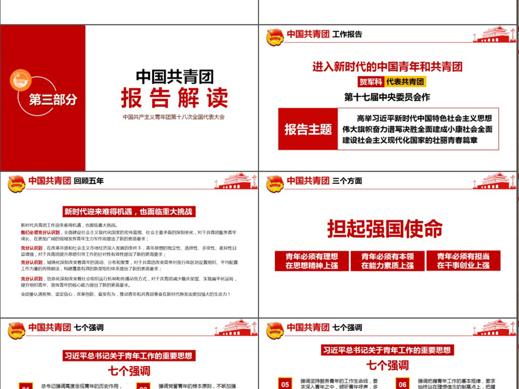 团十八大精神总结学习新时代团员团课PPT