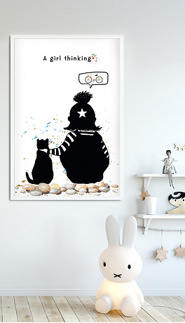 装饰画挂墙儿童房女孩 264x460a0a0