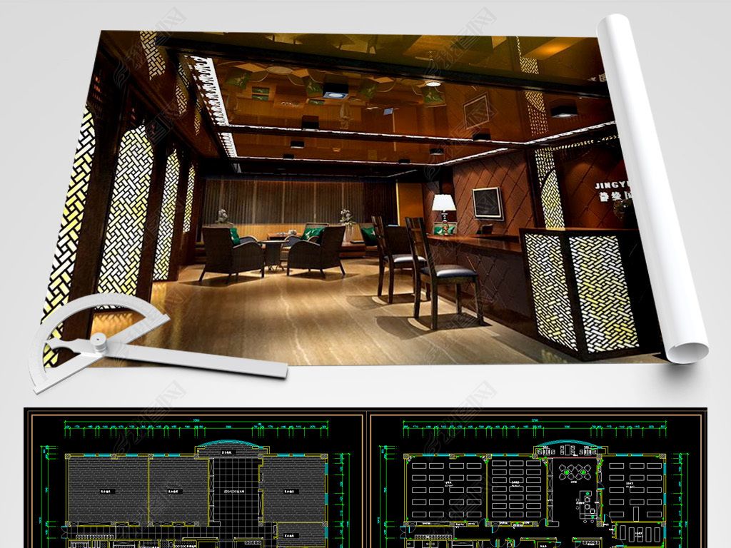 2018全套瑜伽会所CAD施工图CAD图库