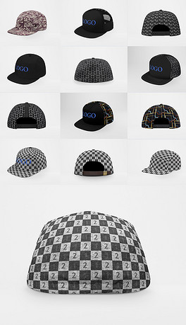 高清多角度鸭舌帽品牌样机模板