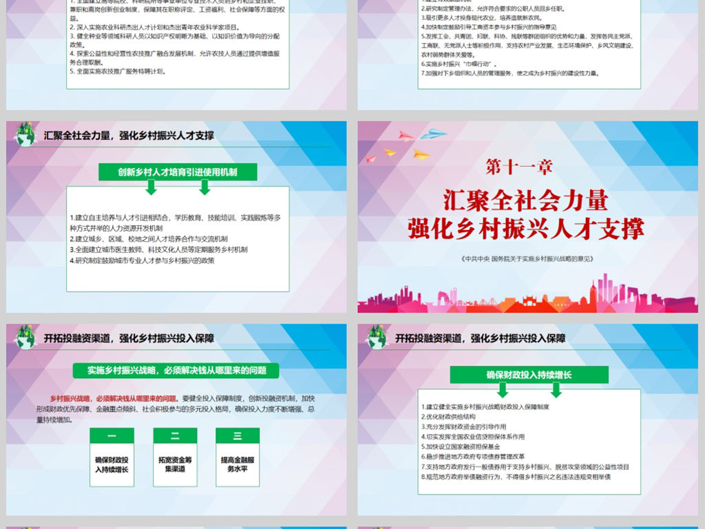 解读中央一号文件实施乡村振兴战略ppt模板(内