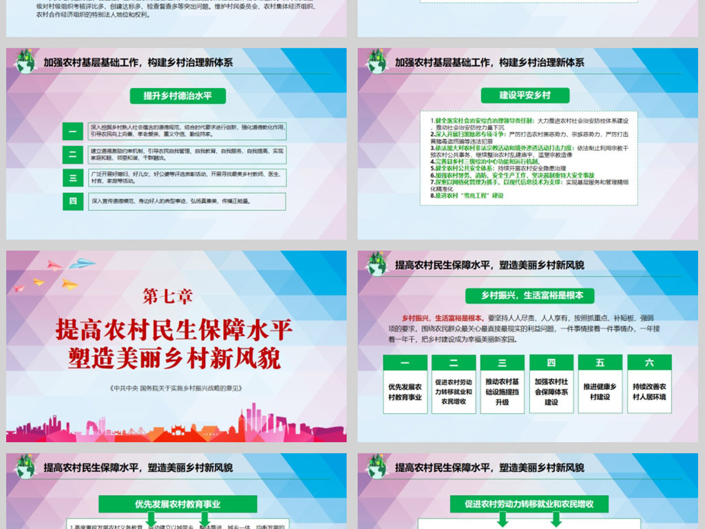 解读中央一号文件实施乡村振兴战略ppt模板(内