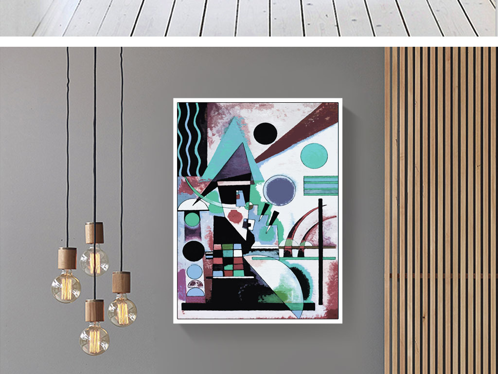 斑驳复古几何图形抽象欧美毕加索风装饰画