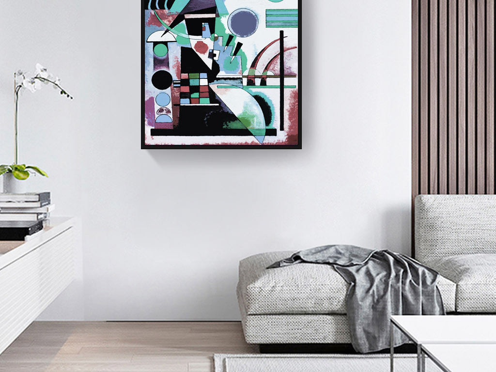 斑驳复古几何图形抽象欧美毕加索风装饰画