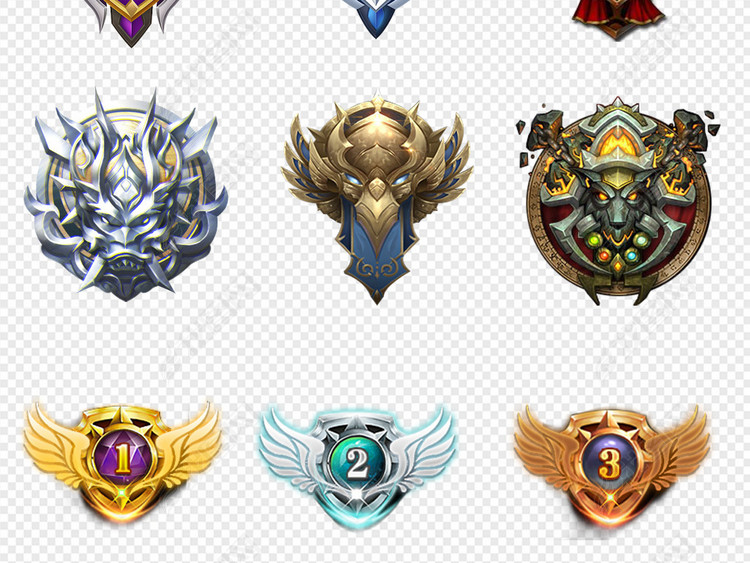 游戏勋章进阶赛事排名PNG素材