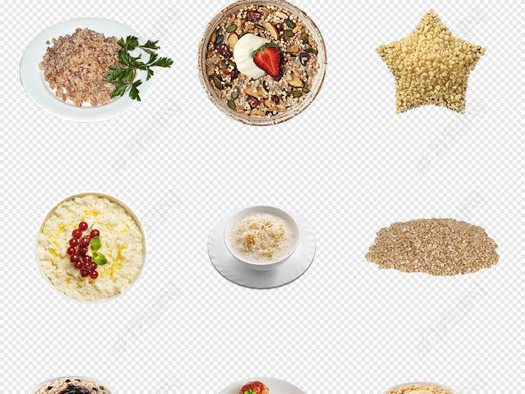 美味营养早餐麦片粥PNG免抠素材