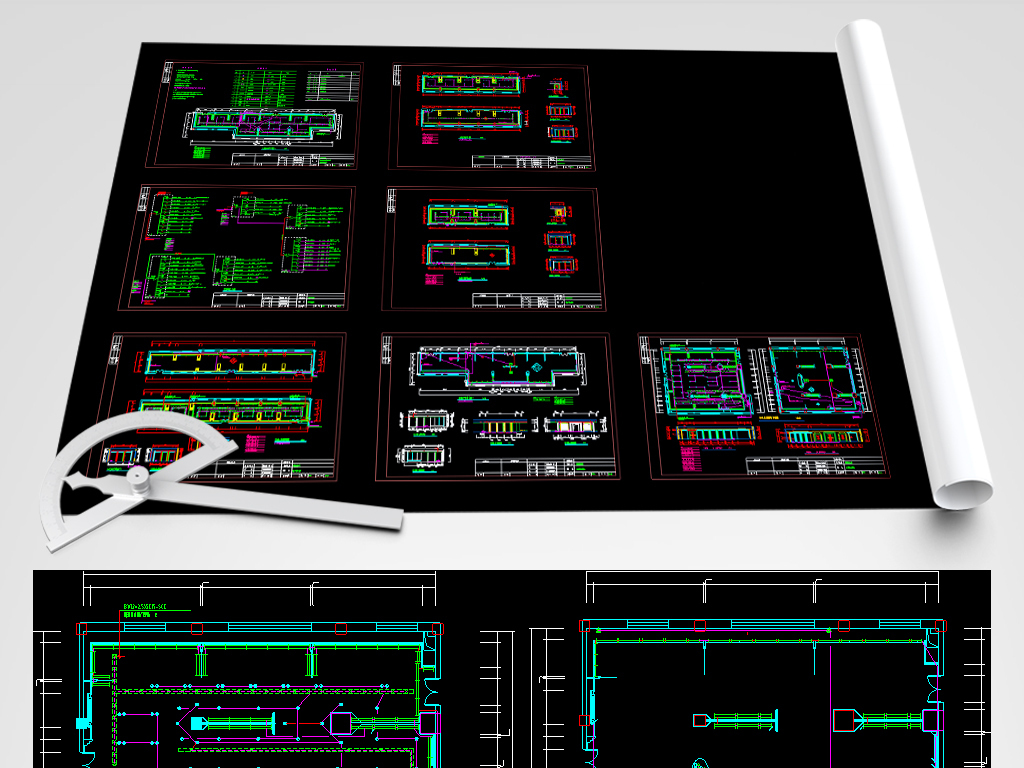CAD画馆电气施工图