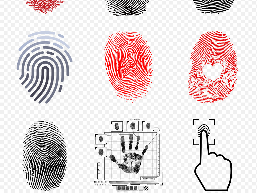 手绘彩色指纹微信扫描二维码海报素材背景图片PNG