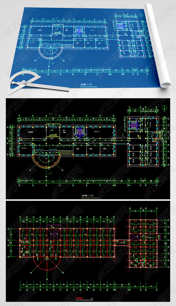 CAD57120ƽ׹˾칫¥ƺͼṹͼֽ