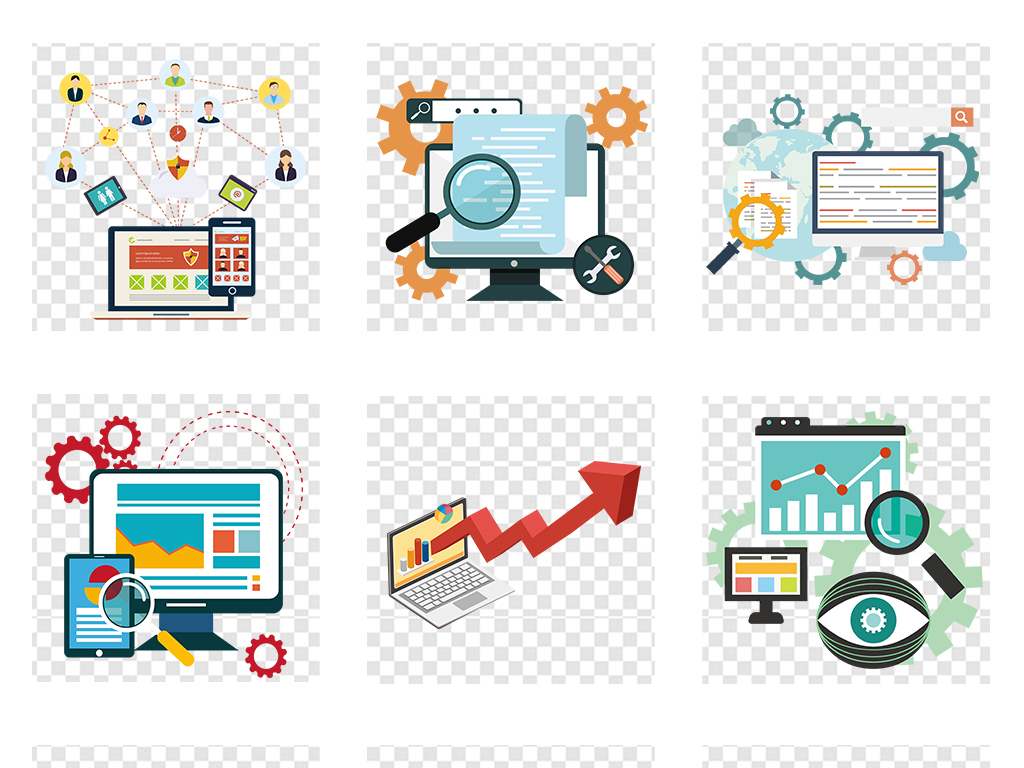 互联网数据分析金融股票商务扁平化科技元素