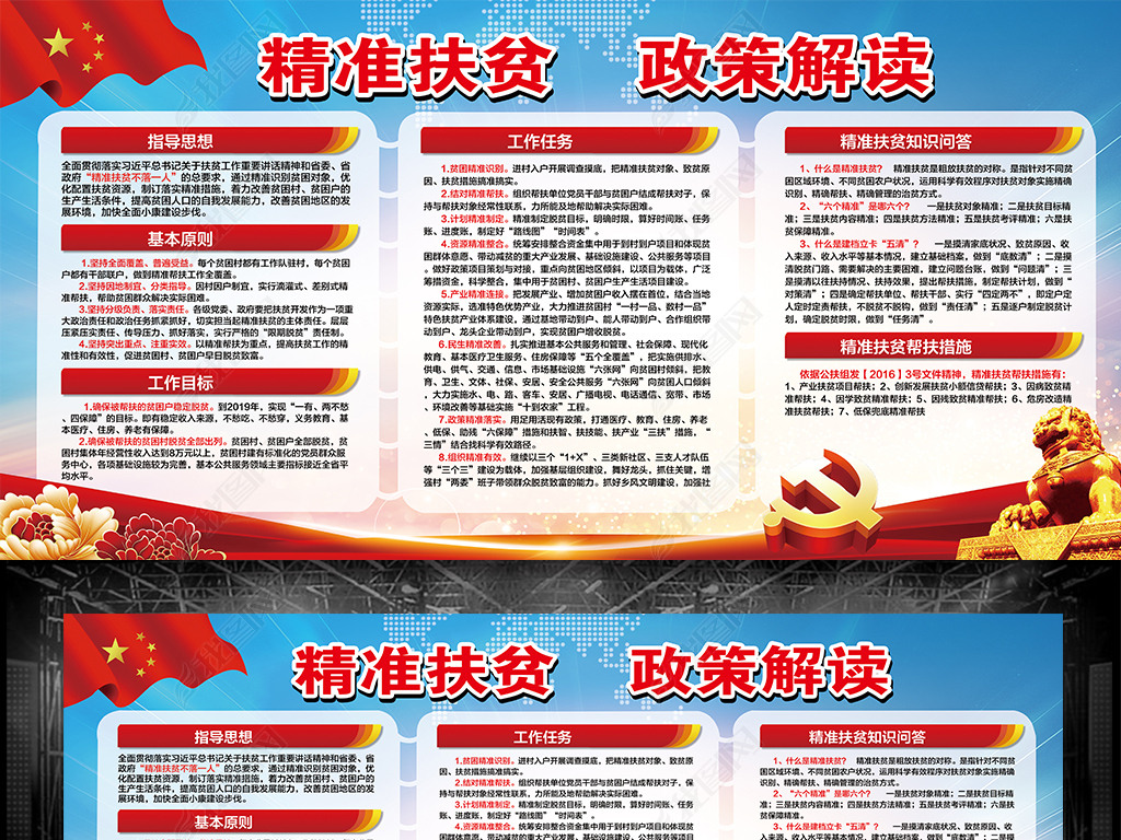 精准扶贫政策解读宣传栏展板