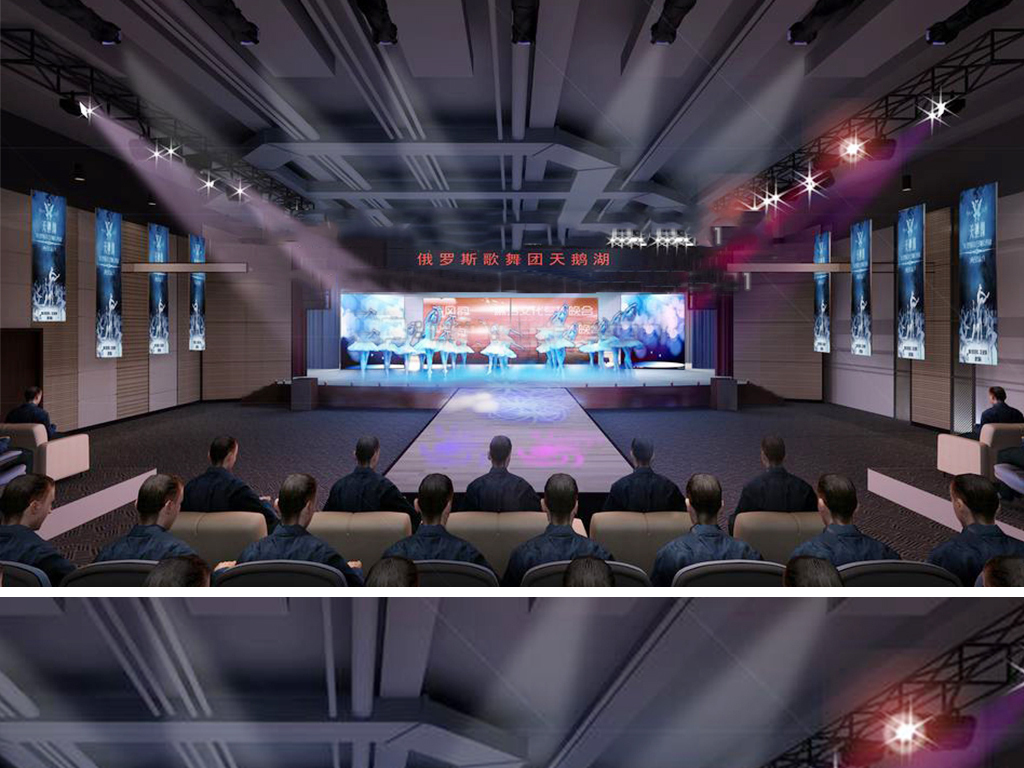 青春校园舞蹈T台舞台舞美3D模型