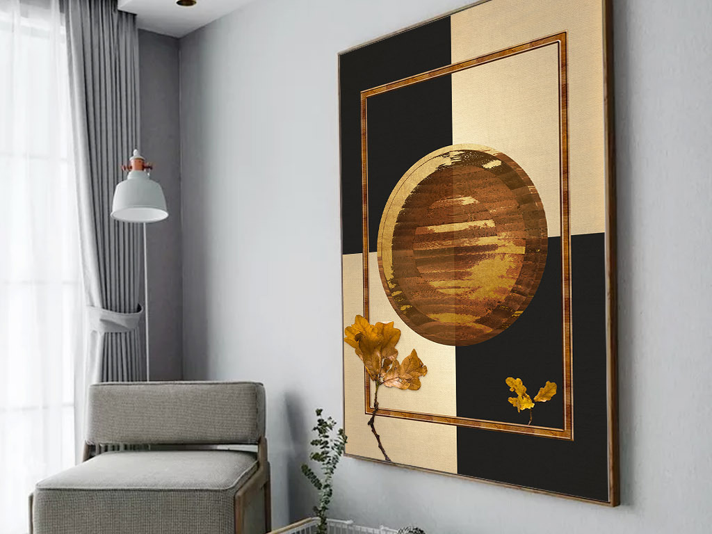 新中式抽象创意金箔木头干枝干花客厅装饰画图片设计素材 高清模板下载 311.42MB 抽象装饰画大全 
