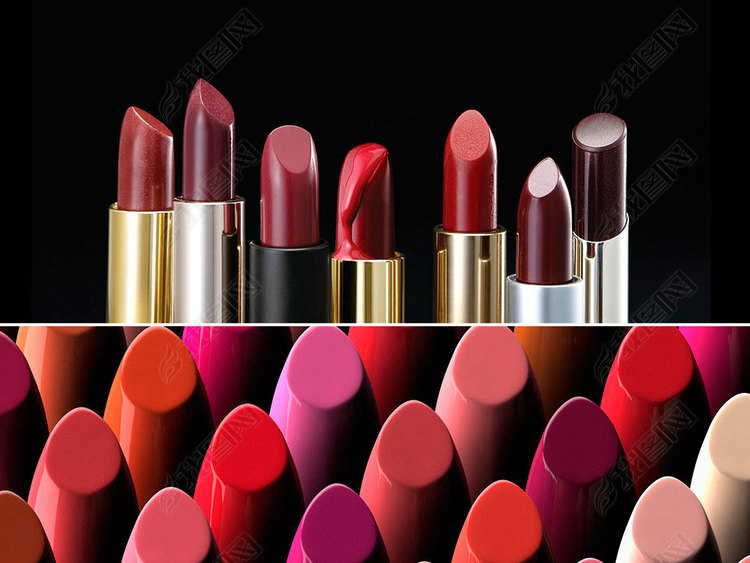 时尚美容彩妆化妆口红促销海报背景图