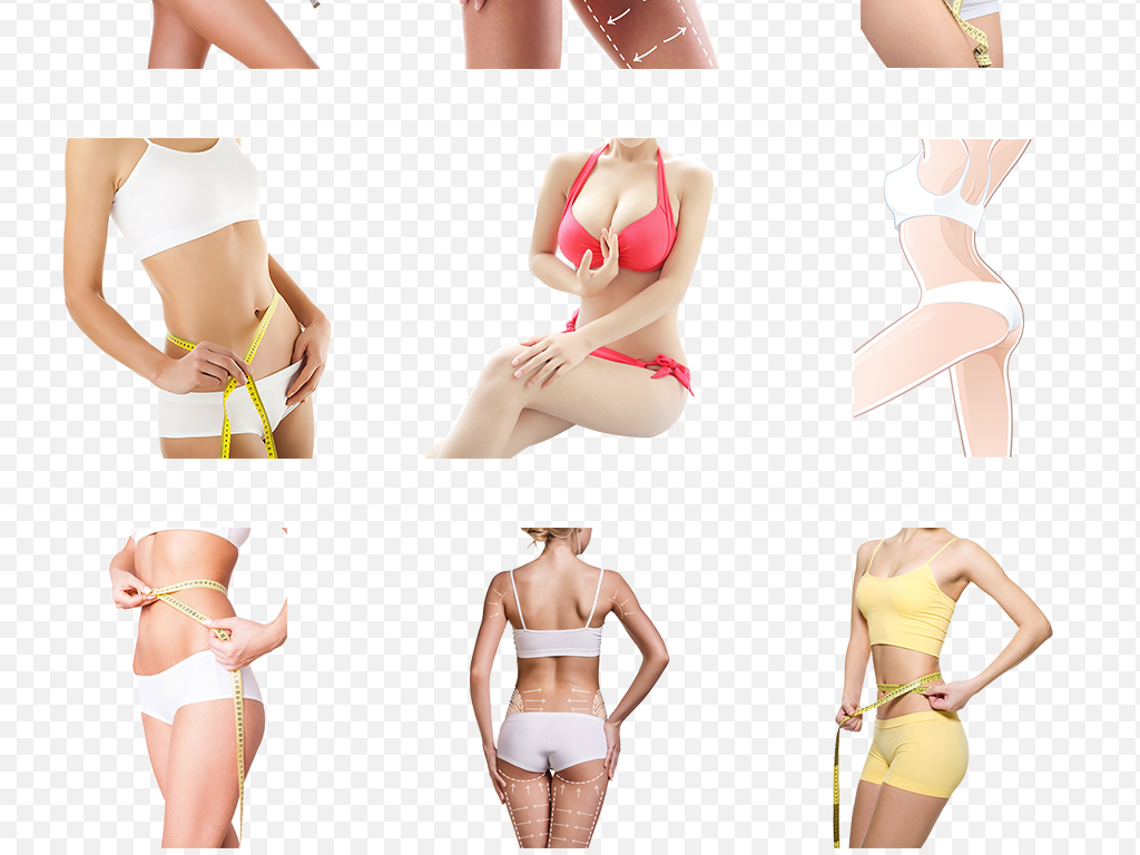 减肥瘦身塑形模特人物腰部海报素材背景图片P