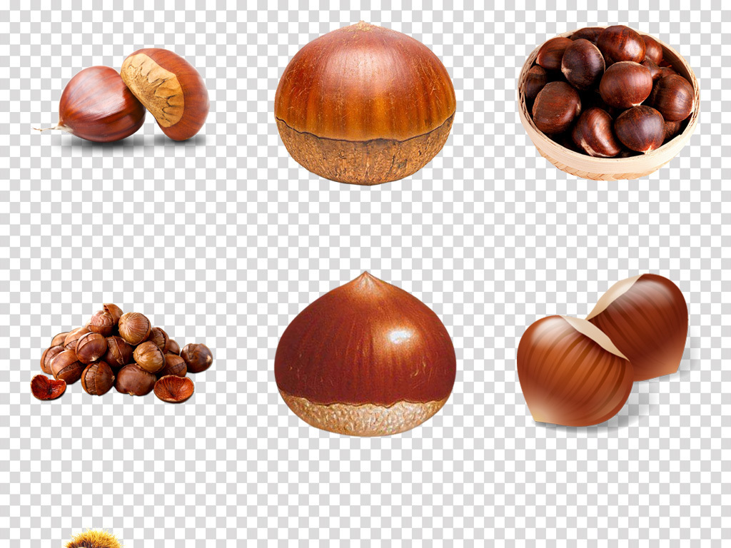 乡村零食板栗栗子炒栗子干货png素材