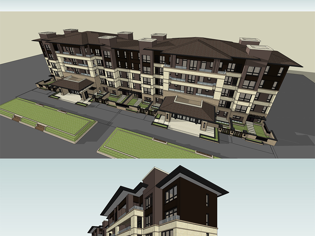 欧式建筑小区景观新古典建筑住宅小区花园现代建筑高层高层建筑建筑现