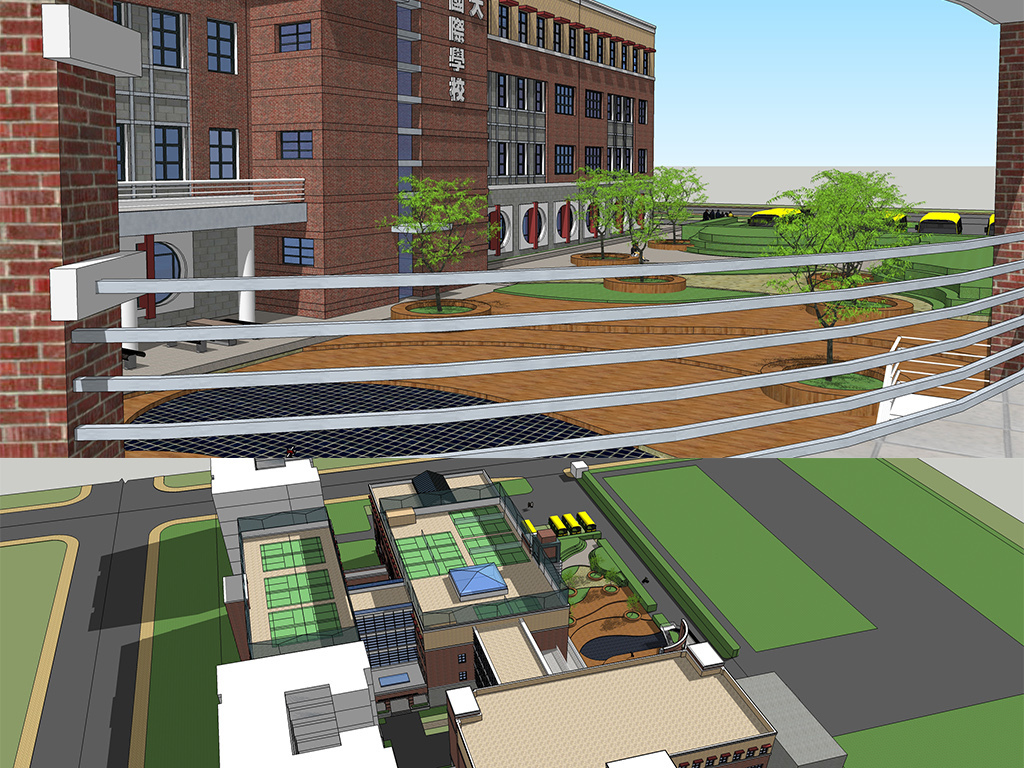 现代小学学校建筑设计学校景观设计方案