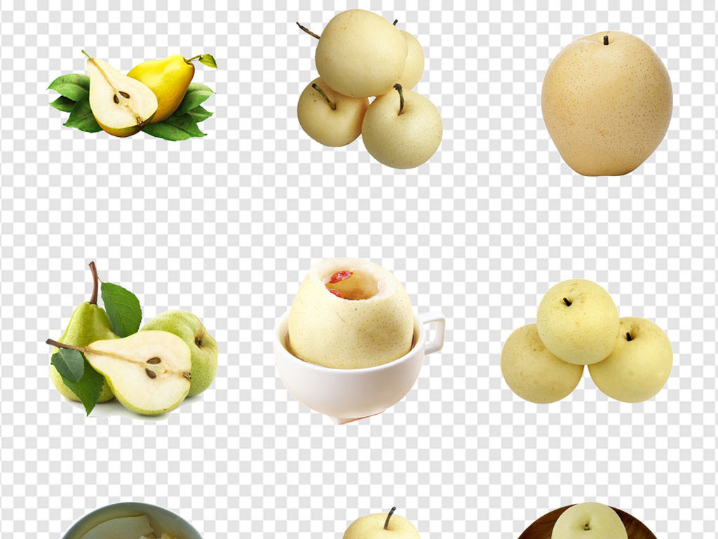 新鲜雪梨香梨鸭梨水果超市促销海报PNG素材