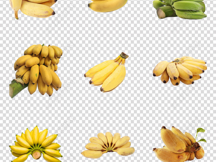 黄色可口时令水果小米蕉芭蕉香蕉png素材