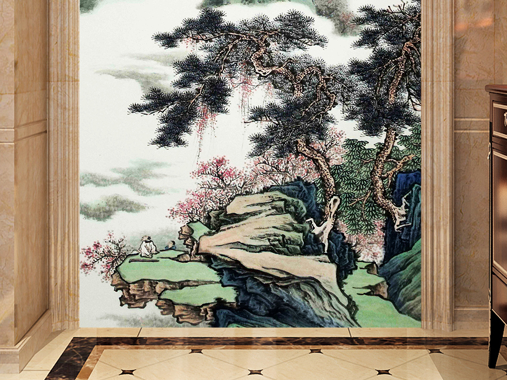 【本作品下载内容为:"中国风山水风景油画中式玄关宁静致远国画"模板,其他内容仅为参考,如需印刷成实物请先认真校稿,避免造成不必要的经济损失。】 【注意】作品授权不包含作品中使用到的字体和摄影图,下载作品后请自行替换。 【声明】未经权利人许可,任何人不得随意使用本网站的原创作品(含预览图),否则将按照我国著作权法的相关规定被要求承担最高达50万元人民币的赔偿责任。所有作品均是用户自行上传分享并拥有版权或使用权,仅供网友学习交流,未经上传用户授权,请勿作他用。