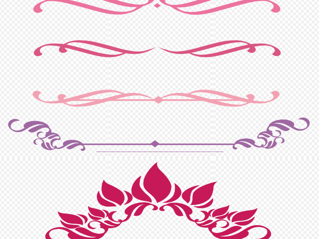 典雅花纹点缀花logo边框装饰欧式花纹边框花边古典花纹png素材